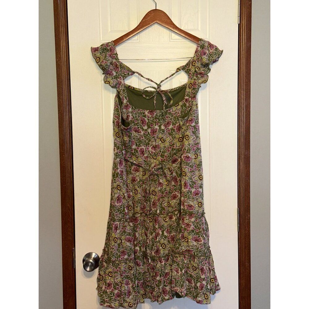 NWT Maurice’s Green Floral Open Back Mini Dress Size XL - Picture 3 of 14